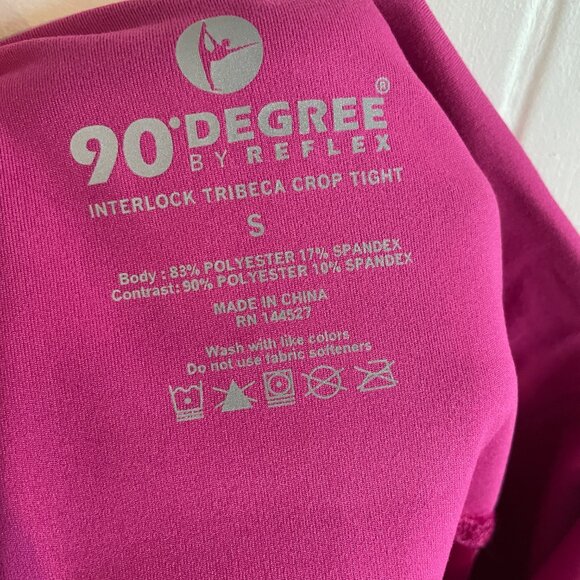 90 Degree By Reflex, Leggings SMALL, Lana Everyday LUX Crop Tight, Fuchsia PINK - Picture 10 of 10